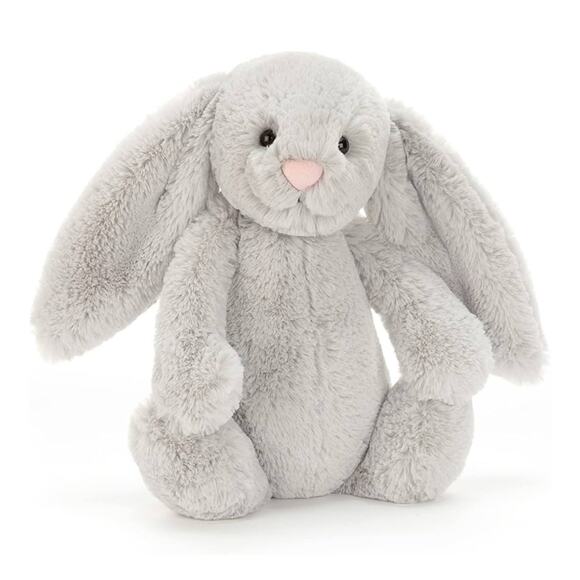 RETIRED JELLYCAT MEDIUM BASHFUL GRAY BUNNY PLUSH STUFFED ANIMAL; 12 INCHES - Picture 1 of 5
